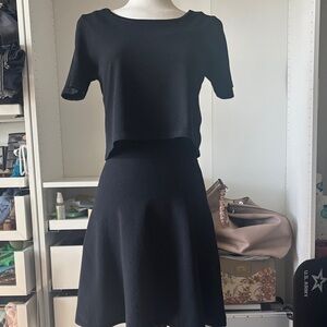 Sandro Paris knit Women's Black Circle Skirt — Flared Skater Style